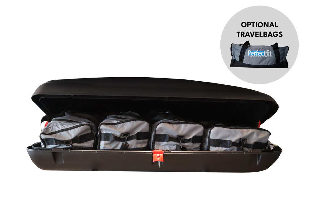 Dakkoffer Artplast 400 liter antraciet/carbon + dakdragers Citro&euml;n C1 5 deurs hatchback vanaf 2014