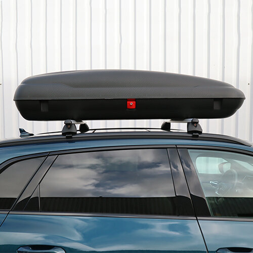 Dakkoffer Artplast 400 liter antraciet/carbon + dakdragers Peugeot ION 5 deurs hatchback vanaf 2011
