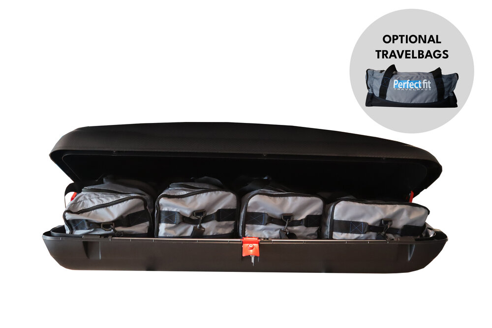 Dakkoffer ArtPlast 400 liter antraciet/carbon + dakdragers PerfectFit Renault Clio (Grand Tourer) Stationwagon vanaf 2013