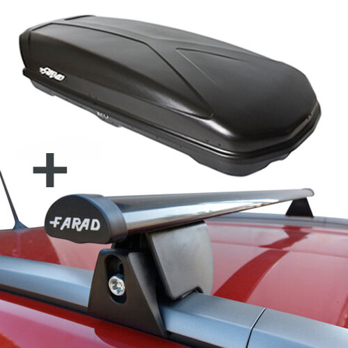 Dakkoffer Farad Koral N20 mat zwart 480 Liter + dakdragers Alfa Romeo 159 Sport Wagon Stationwagon 2006 t/m 2011