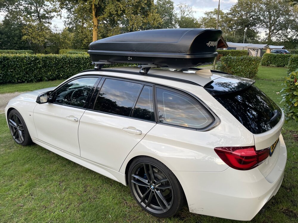 Dakkoffer Farad Koral N20 mat zwart 480 Liter + dakdragers Bmw 3 Touring - (E91) Stationwagon 2005 t/m 2010