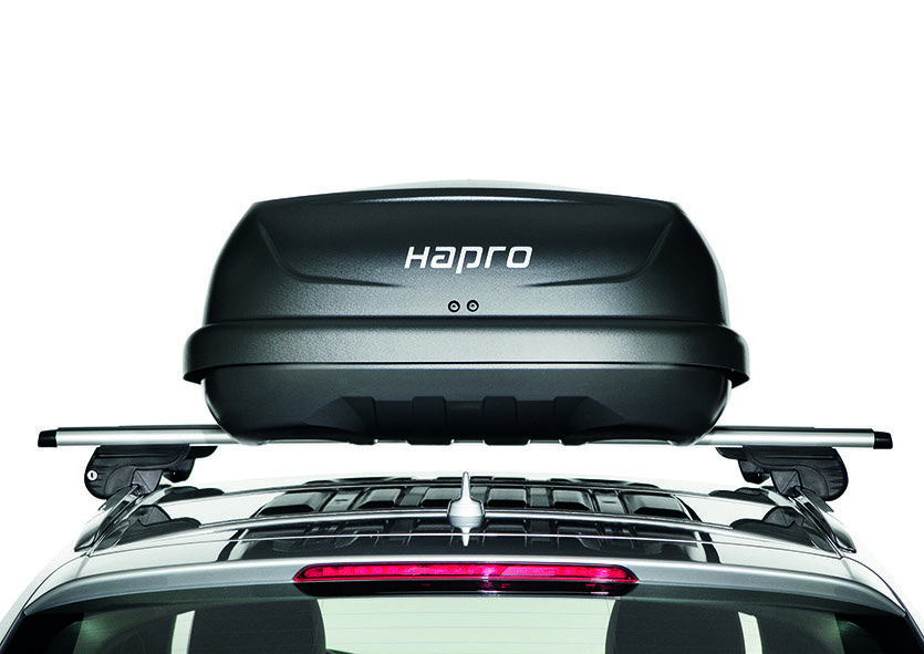Dakkoffer Hapro Traxer 6.6 Antraciet + dakdragers Audi Q7 2006 t/m 2015 voor gesloten dakrail