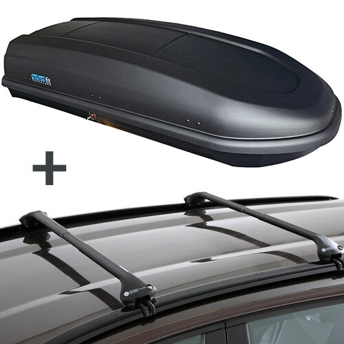 Dakkoffer PerfectFit 440 Liter + Dakdragers Seat Leon ST Wagon (5F) Stationwagon 2012 t/m 2019