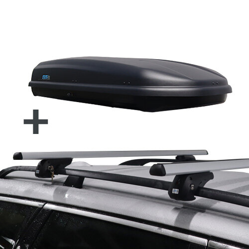 Dakkoffer PerfectFit 500 Liter + dakdragers PerfectFit Jaguar X-Type Stationwagon 2003 t/m 2009