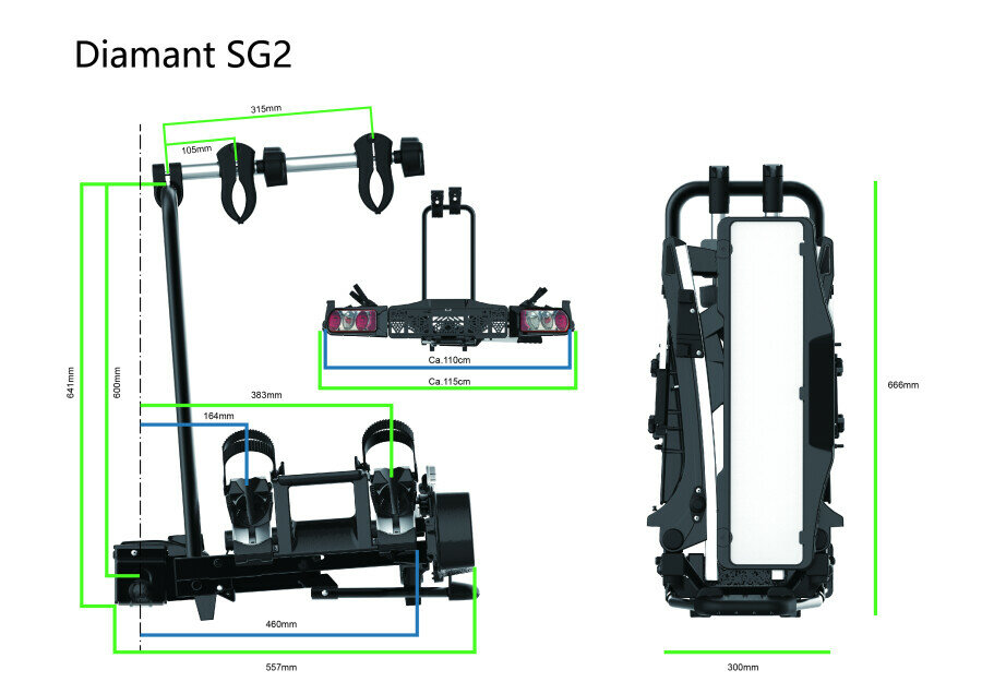 Fietsendrager Pro-User SG2 luxe uitvoering voor 2 x E-bike 