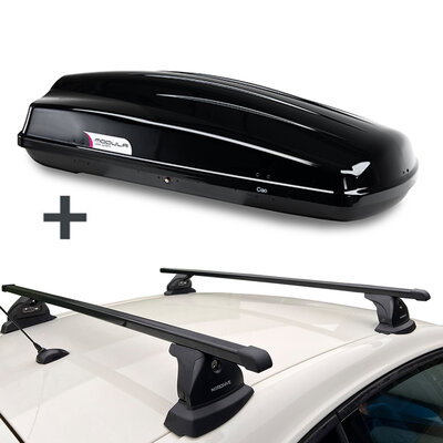 Modula dakkoffer Ciao 430 liter + Nordrive dakdragers Opel Adam 02/2013 t/m 12/2019