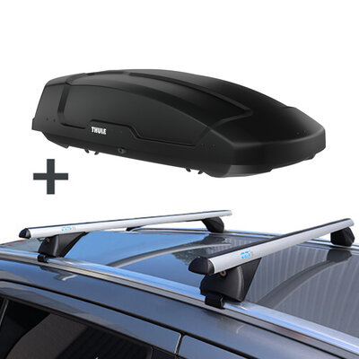 Dakkoffer Thule Force M 400 liter + dakdragers Opel Combo E vanaf 2018 voor gesloten dakrail