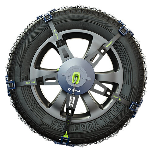 Loopvlak sneeuwkettingen Veriga Tractiva SUV Tesla Model X vanaf 2015 voor bandenmaat 265/45R20