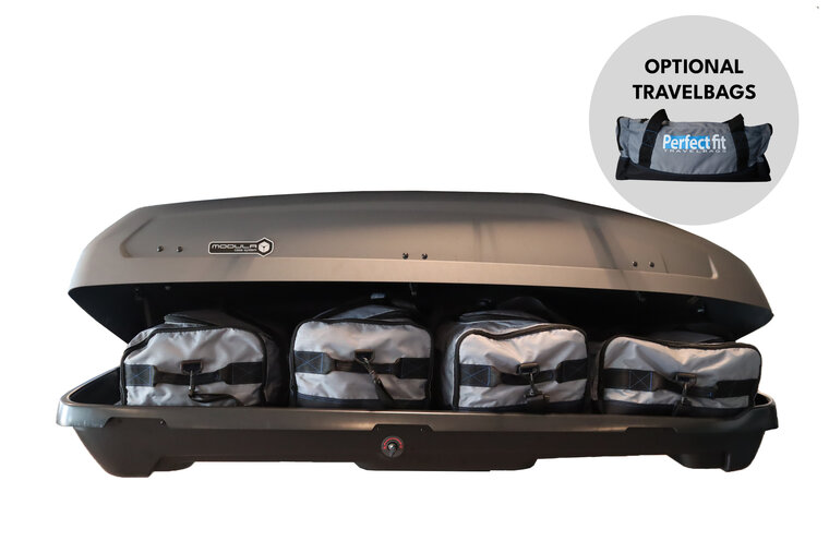 Dakkoffer Modula Evo 470 liter Hoogglans zwart