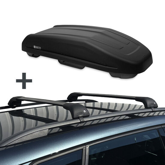 Modula dakkoffer Evo 470 liter + Nordrive dakdragers Jeep Cherokee 2014 t/m 2018