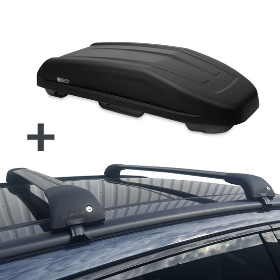 Modula dakkoffer Evo 470 liter + Nordrive dakdragers Citroen C4 Aircross 2012 t/m 2017