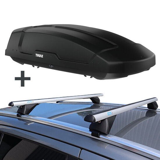 Dakkoffer Thule Force L 450 liter + dakdragers Volkswagen Tiguan vanaf 2016 voor gesloten dakrail