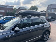 Modula dakkoffer Ciao 430 liter + Nordrive dakdragers BMW X1 SUV 10/2009 t/m 10/2015