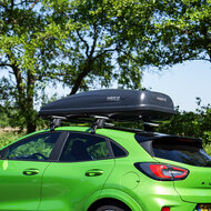 Dakkoffer Hapro Traxer 6.6 Antraciet + dakdragers Alfa Romeo Stelvio vanaf 2017 voor gesloten dakrail