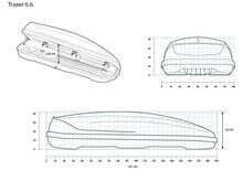 Dakkoffer Hapro Traxer 6.6 Antraciet + dakdragers Maserati Levante vanaf 2016 voor gesloten dakrail