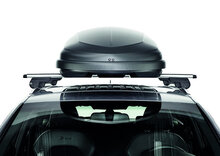 Dakkoffer Hapro Traxer 6.6 Antraciet + dakdragers Volkswagen Tiguan Allspace vanaf 2016 voor gesloten dakrail