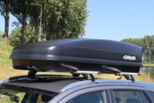 Farad dakkoffer Koral N20 480 liter - Mat zwart + PerfectFit dakdragers Alfa Romeo Stelvio vanaf 2017