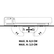 Farad dakkoffer Koral N20 480 liter - Mat zwart + PerfectFit dakdragers Citro&euml;n C5X vanaf 2022