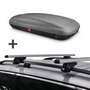 Dakkoffer ArtPlast 400 liter antraciet/carbon + dakdragers PerfectFit Bmw 3-serie Touring Stationwagon 2005 t/m 2011