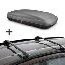 Dakkoffer ArtPlast 400 Liter antraciet/carbon + Dakdragers Jaguar E-Pace (X540) SUV vanaf 2017 Dakkoffer ArtPlast 400 Liter antraciet/carbon + Dakdragers Jaguar E-Pace (X540) SUV vanaf 2017