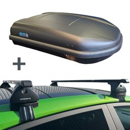 PerfectFit dakkoffer 400 liter + Nordrive dakdragers Audi A1 3 deurs hatchback 09/2010 t/m 10/2018