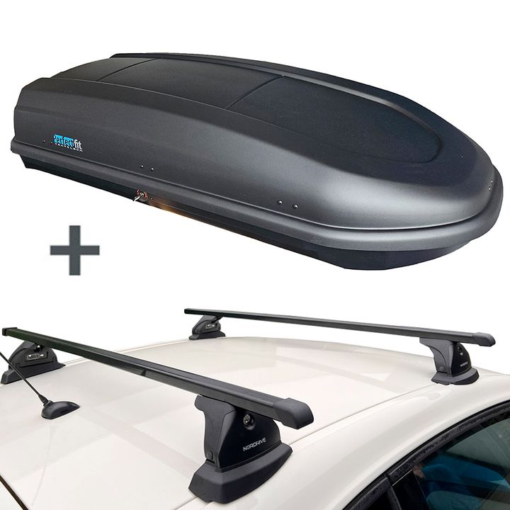 PerfectFit dakkoffer 440 liter + Nordrive dakdragers Peugeot 4008 04/2012 t/m 12/2016