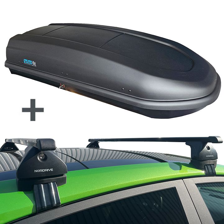 PerfectFit dakkoffer 440 liter + Nordrive dakdragers Audi Q2 vanaf 11/2016