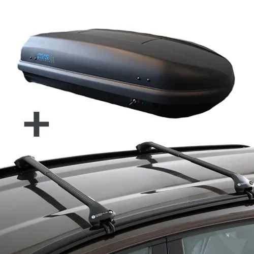 Dakkoffer PerfectFit 400 Liter + Dakdragers Seat Ibiza ST Wagon (6J/6P) Stationwagon 2010 t/m 2015