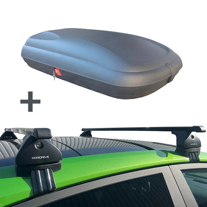Artplast dakkoffer 320 liter + Nordrive dakdragers Seat Ibiza 5 deurs hatchback 06/2008 t/m 08/2015