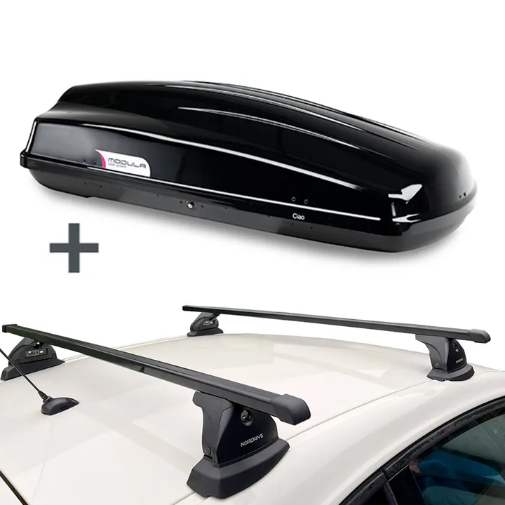 Modula dakkoffer Ciao 430 liter + Nordrive dakdragers Mazda CX-5 04/2012 t/m 05/2017